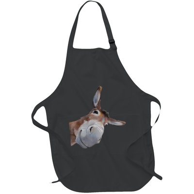 Peachbruh Funny Donkey Art Donkey Head Smile Eagerlys Full-Length Apron With Pockets