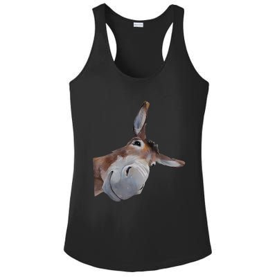 Peachbruh Funny Donkey Art Donkey Head Smile Eagerlys Ladies PosiCharge Competitor Racerback Tank