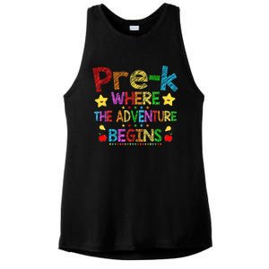 PreK First Day Of School Teacher Student Back To School Ladies PosiCharge Tri-Blend Wicking Tank