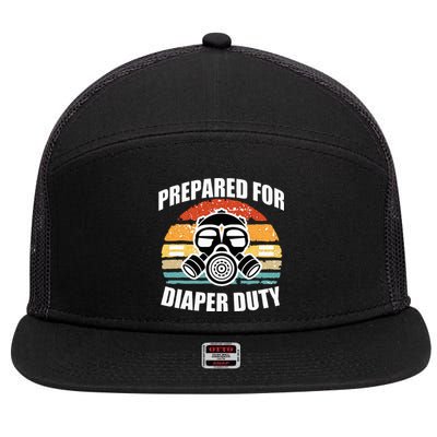 Prepared For Diaper Duty Gas Mask 7 Panel Mesh Trucker Snapback Hat