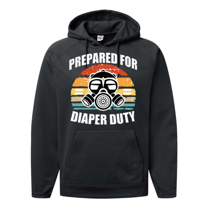 Prepared For Diaper Duty Gas Mask Performance Fleece Hoodie