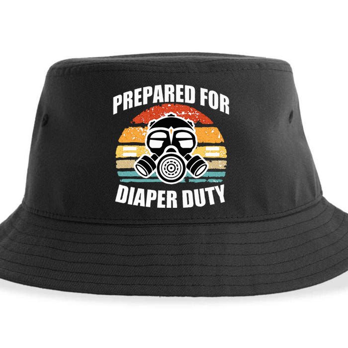 Prepared For Diaper Duty Gas Mask Sustainable Bucket Hat