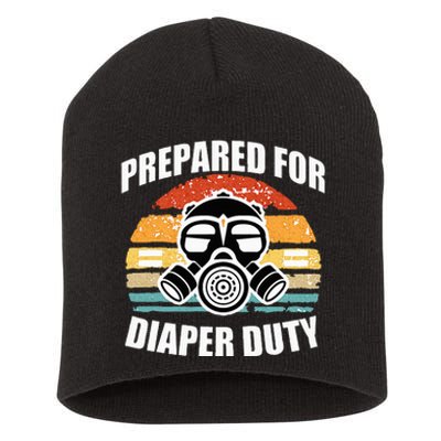 Prepared For Diaper Duty Gas Mask Short Acrylic Beanie