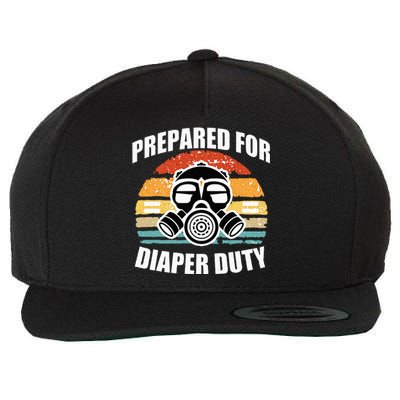 Prepared For Diaper Duty Gas Mask Wool Snapback Cap