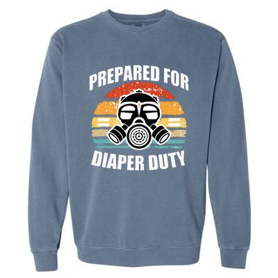 Prepared For Diaper Duty Gas Mask Garment-Dyed Sweatshirt