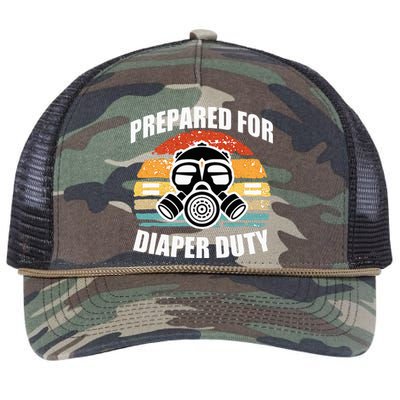 Prepared For Diaper Duty Gas Mask Retro Rope Trucker Hat Cap