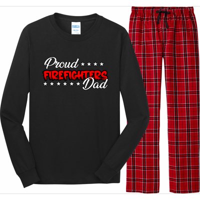 Proud Firefighters Dad Great Gift Long Sleeve Pajama Set