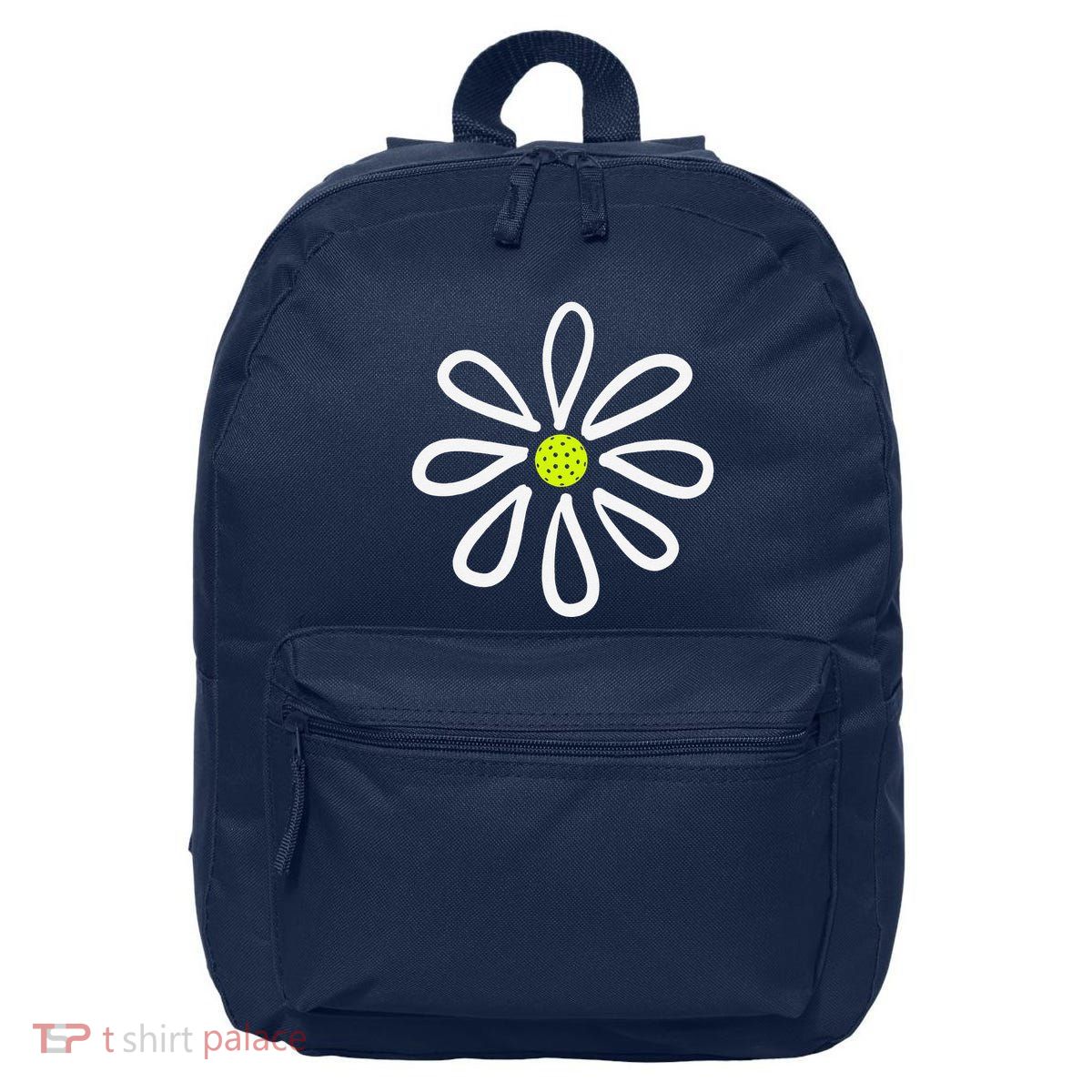 Pickleball  Flower Daisy Pickleball Center 16 in Basic Backpack