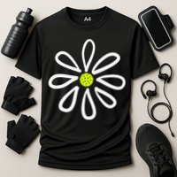 Pickleball Flower Daisy Pickleball Center Cooling Performance Crew T-Shirt