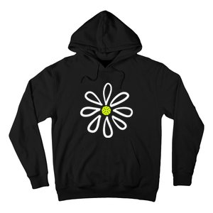 Pickleball Flower Daisy Pickleball Center Hoodie