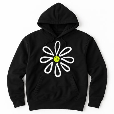 Pickleball Flower Daisy Pickleball Center Hoodie