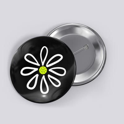 Pickleball Flower Daisy Pickleball Center Button