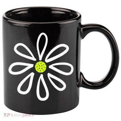 Pickleball Flower Daisy Pickleball Center 11oz C Handle Ceramic Mug