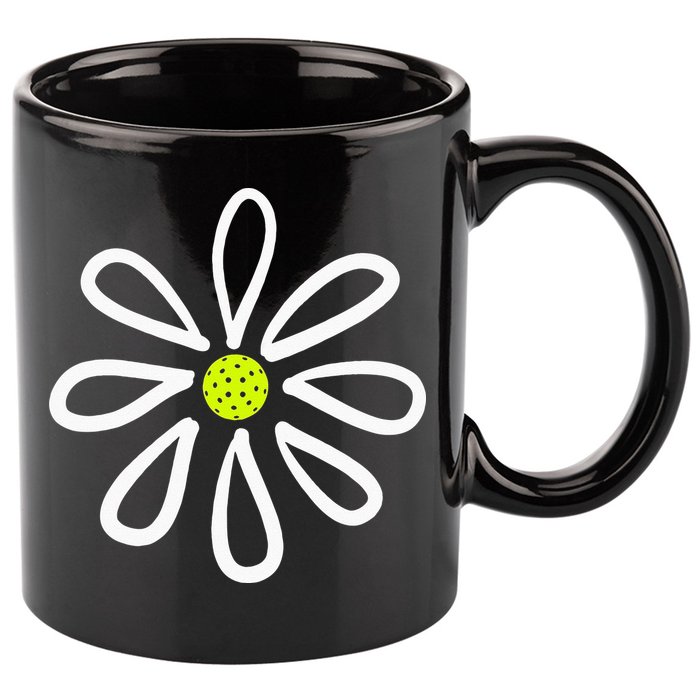 Pickleball Flower Daisy Pickleball Center 11oz C Handle Ceramic Mug