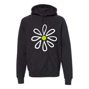 Pickleball Flower Daisy Pickleball Center Premium Hoodie