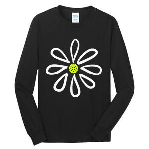 Pickleball Flower Daisy Pickleball Center Tall Long Sleeve T-Shirt