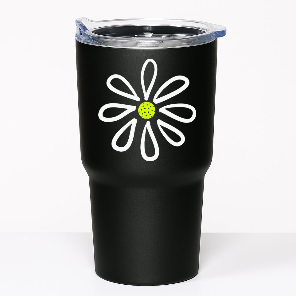 Pickleball Flower Daisy Pickleball Center Tumbler