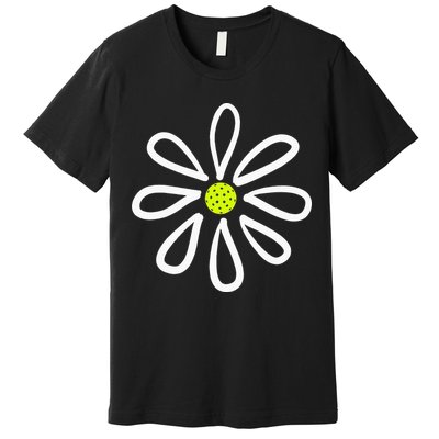 Pickleball Flower Daisy Pickleball Center Premium T-Shirt