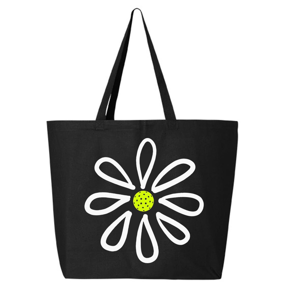 Pickleball Flower Daisy Pickleball Center 25L Jumbo Tote