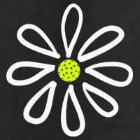 Pickleball Flower Daisy Pickleball Center 25L Jumbo Tote