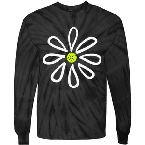 Pickleball Flower Daisy Pickleball Center Tie-Dye Long Sleeve Shirt