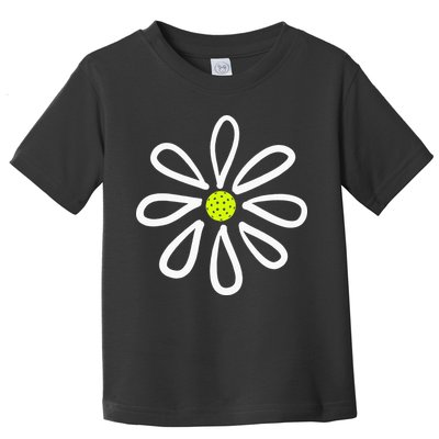 Pickleball Flower Daisy Pickleball Center Toddler T-Shirt