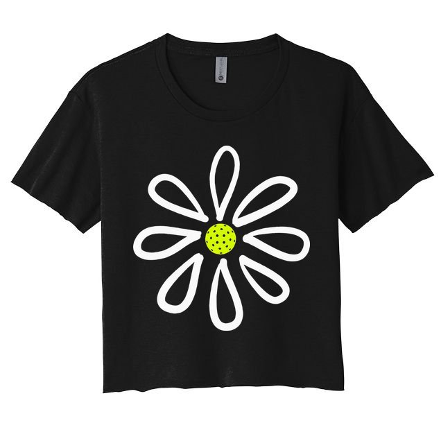 Pickleball Flower Daisy Pickleball Center Crop Top