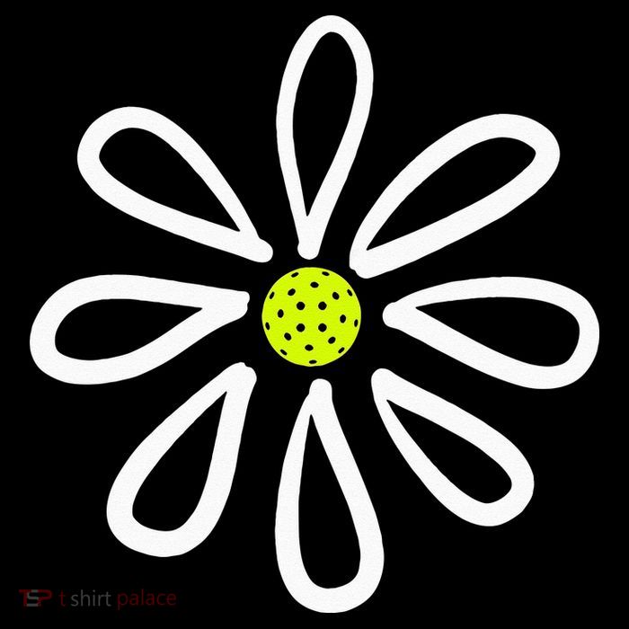 Pickleball Flower Daisy Pickleball Center Kids T-Shirt