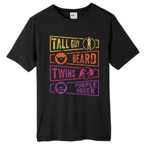 Perfect for dude TALL GUY BEARD TWINS PURPLE HOSER Tall Fusion ChromaSoft Performance T-Shirt