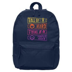 Perfect for dude TALL GUY BEARD TWINS PURPLE HOSER 16 in Basic Backpack