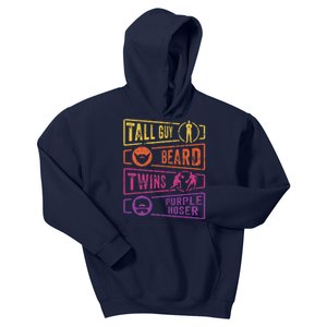 Perfect for dude TALL GUY BEARD TWINS PURPLE HOSER Kids Hoodie