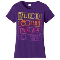 Perfect for dude TALL GUY BEARD TWINS PURPLE HOSER Women's T-Shirt