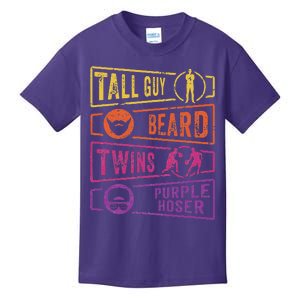 Perfect for dude TALL GUY BEARD TWINS PURPLE HOSER Kids T-Shirt