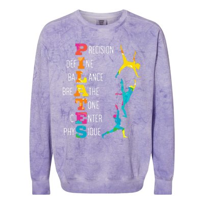 Pilates Fitness Exercise Training Contrology Meditation Colorblast Crewneck Sweatshirt