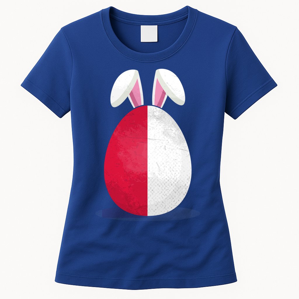 Poland Flag Egg Bunny Ears Polish Easter Sunday Great Gift Womens T-Shirt