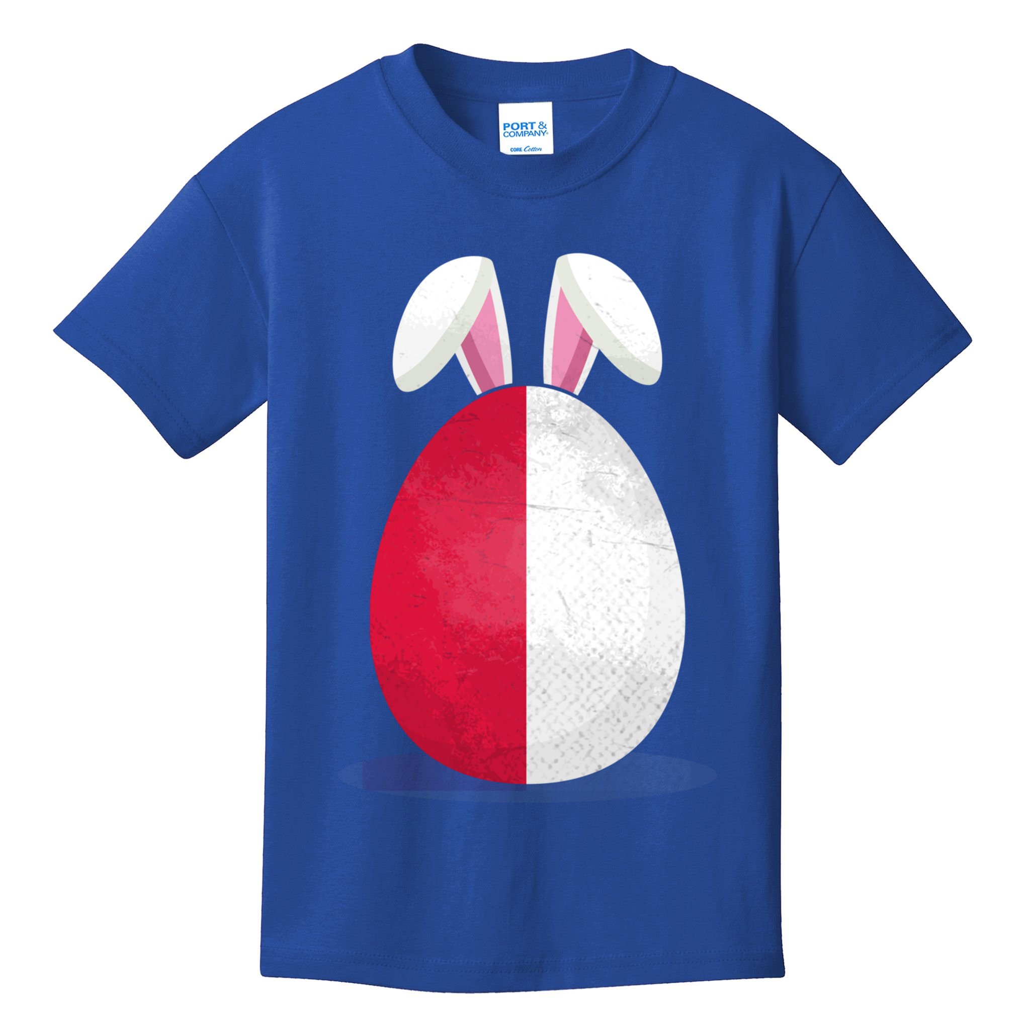 Poland Flag Egg Bunny Ears Polish Easter Sunday Great Gift Kids T-Shirt