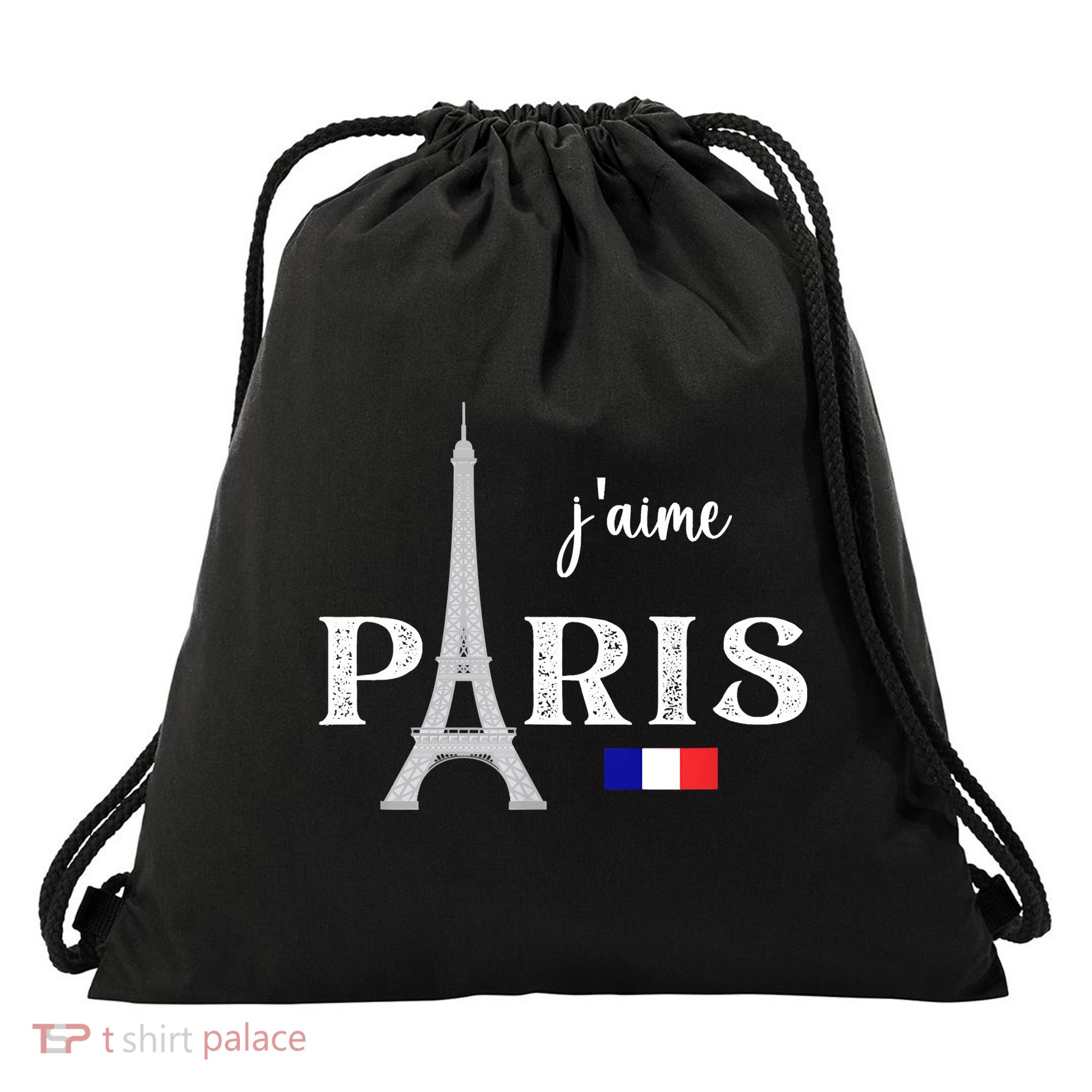 Paris France Eiffel Tower Souvenir Drawstring Bag