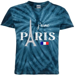 Paris France Eiffel Tower Souvenir Kids Tie-Dye T-Shirt