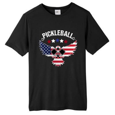 Patriotic Freedom Eagle Us Flag Pickleball 4th Of July Funny Gift Tall Fusion ChromaSoft Performance T-Shirt