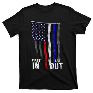 Police Fire Ems First Responder American Flag T-Shirt