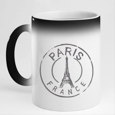 Paris France Eiffel Tower Love 11oz Black Color Changing Mug