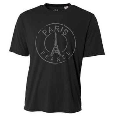 Paris France Eiffel Tower Love Cooling Performance Crew T-Shirt