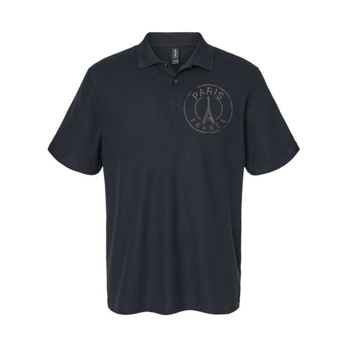 Paris France Eiffel Tower Love Softstyle Adult Sport Polo