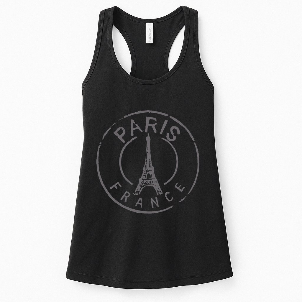 Paris France Eiffel Tower Love Womens Tank Top
