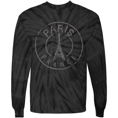 Paris France Eiffel Tower Love Tie-Dye Long Sleeve Shirt