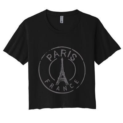 Paris France Eiffel Tower Love Crop Top
