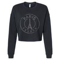Paris France Eiffel Tower Love Cropped Pullover Crew
