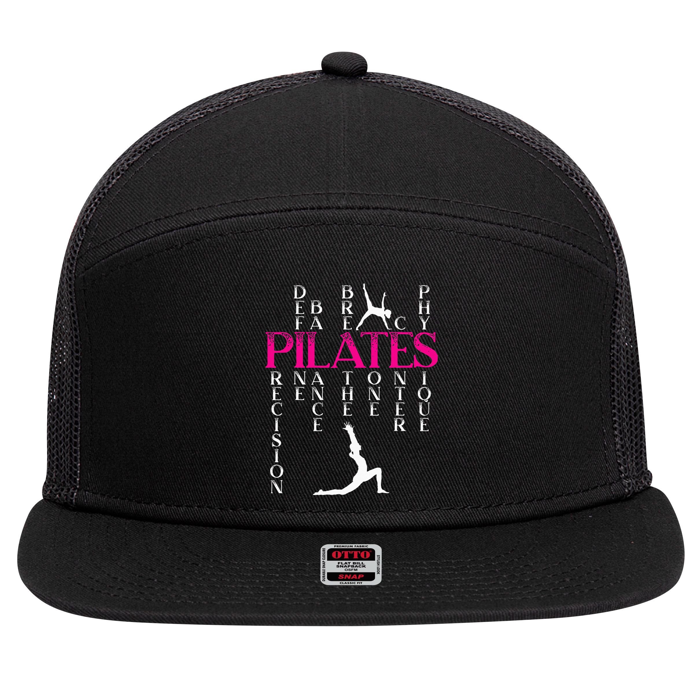 Pilates Fitness Exercise Training Contrology Meditation 7 Panel Mesh Trucker Snapback Hat