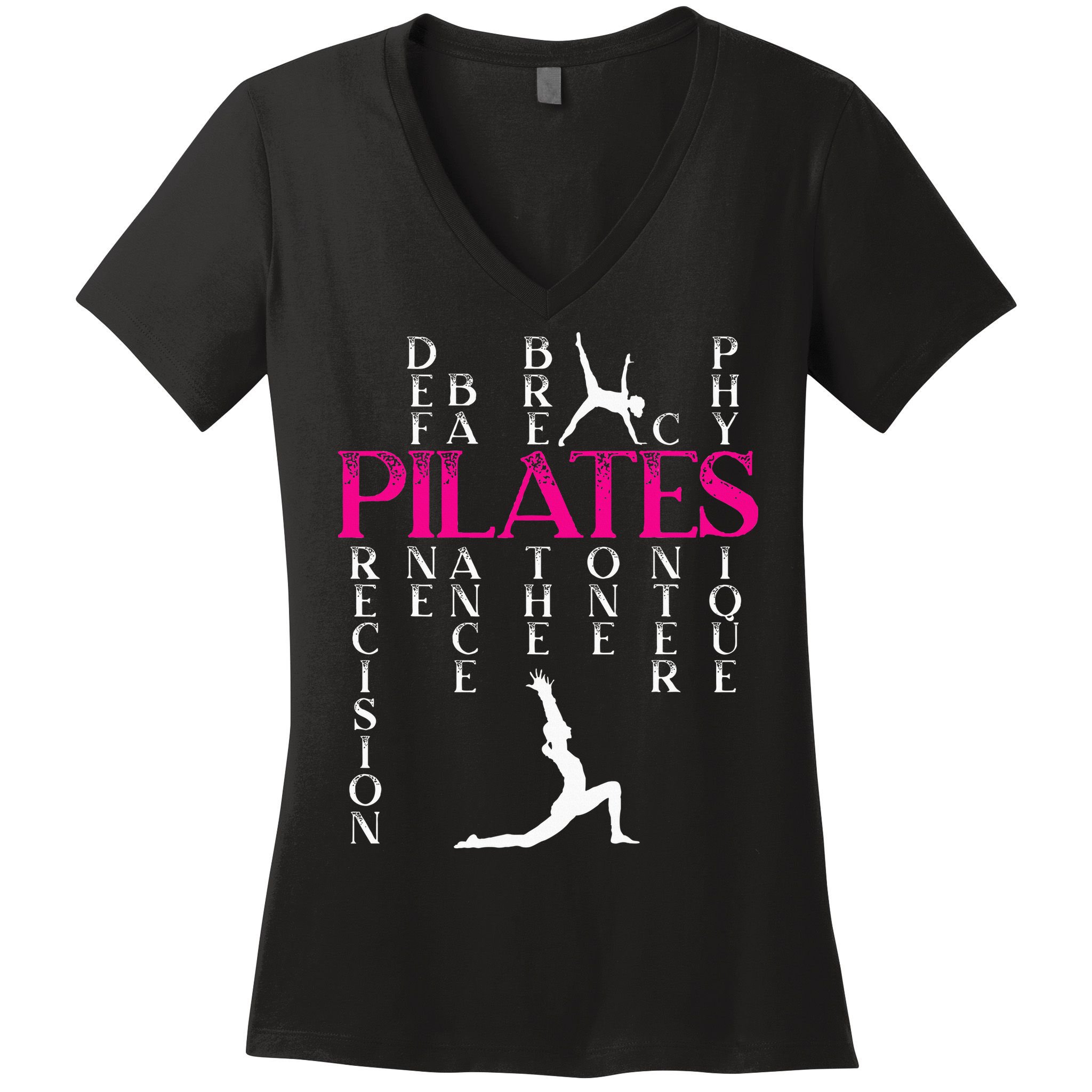 Pilates Fitness Exercise Training Contrology Meditation Women's V-Neck T-Shirt