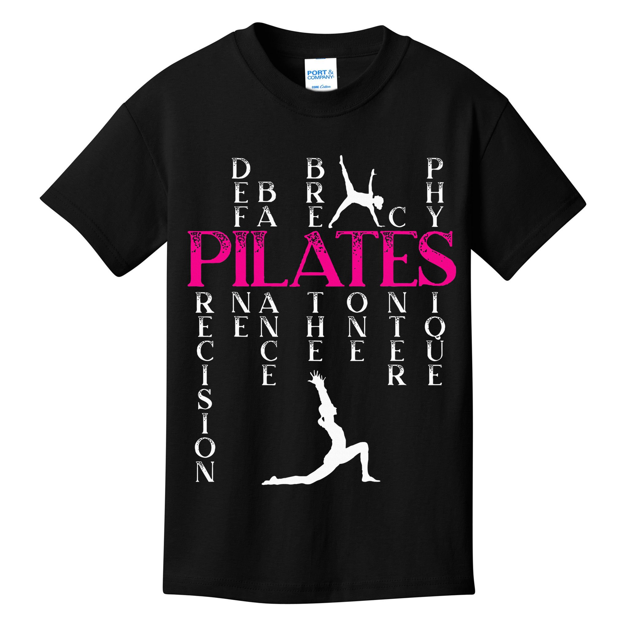 Pilates Fitness Exercise Training Contrology Meditation Kids T-Shirt